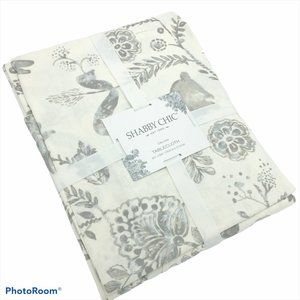 NEW Shabby Chic Silver Easter Bunny Tablecloth 60 x 84 Oblong Cottagecore
